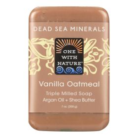 One With Nature Dead Sea Mineral Vanilla Oatmeal Soap - 7 Oz