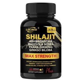 Shilajit 9000 Panax Ginseng 1500MG Ashwagandha 2000MG Rhodiola Rosea 1000MG, Turmeric 500MG, Gingko Biloba 500MG, Stinging Nettle 250MG