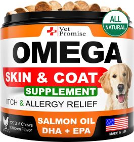 Omega 3 for Dogs Dog Skin and Coat Supplement Fish Oil for Dogs Chews Allergy and Dog Itch Relief Dog Anti Shedding Supplement Dog Dry Skin Treatment