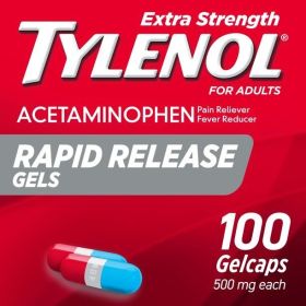 Tylenol Extra Strength Acetaminophen Rapid Release Gels; 100 ct