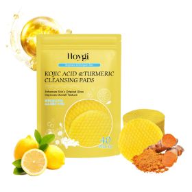 HOYGI Turmeric Acid Cleansing Pad Face Skin Pore Cleansing Makeup Remover Gentle Exfoliating Cleansing Pad (Option: 2pcs)