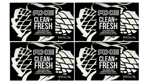 Axe Bar Soap for Men, Clean + Fresh 3.7 oz (100g) - 4 Pack (Type: 6 Bar)